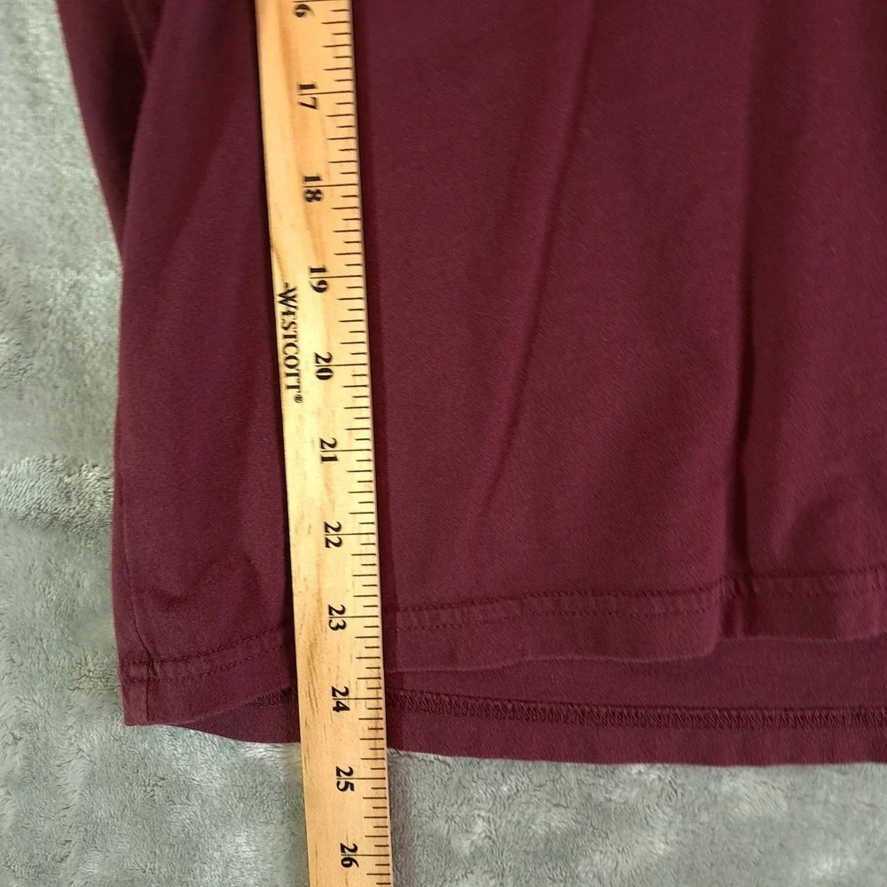 Polo Ralph Lauren Mens Small Maroon Red Long Sleeve Hooded T-Shirt Spellout Logo